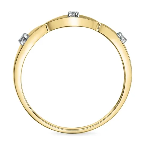 abstraktem Diamant Ring in 9 Karat Gold- und Weißgold 0,02 ct