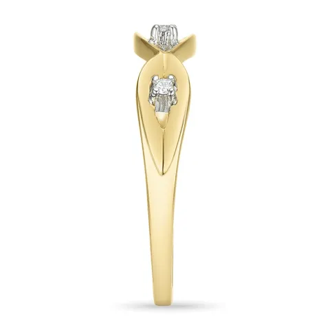 abstraktem Diamant Ring in 9 Karat Gold- und Weißgold 0,02 ct