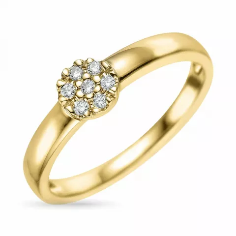 Blumen Ring in 9 Karat Gold 0,07 ct