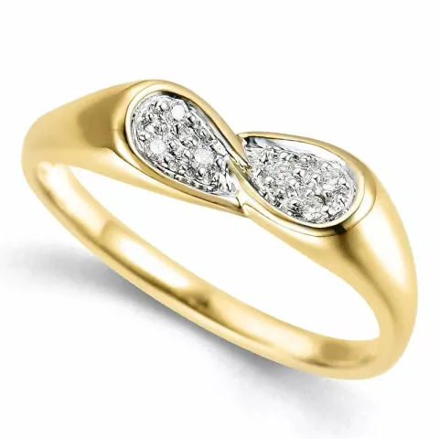 abstraktem Brillantring in 9 Karat Gold- und Weißgold 0,04 ct