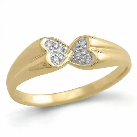 Herz Diamant Ring in 9 Karat Gold- und Weißgold 0,04 ct