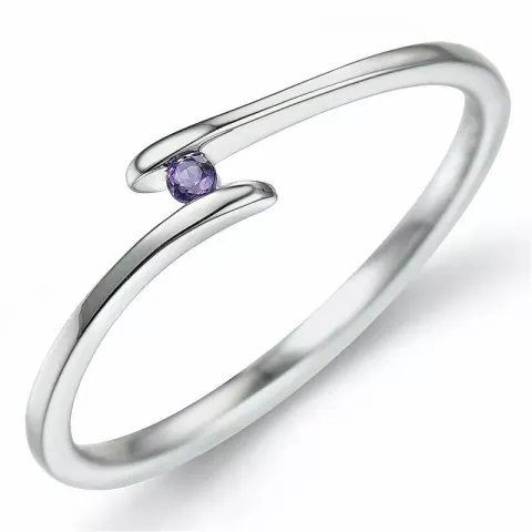 Amethyst ring in 9 karat weißgold 0,02 ct