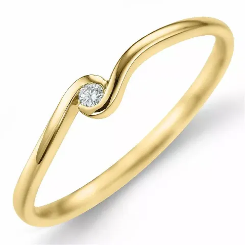 Diamant ring in 9 karat gold 0,02 ct