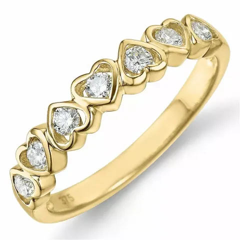 Herz diamant ring in 9 karat gold 0,27 ct