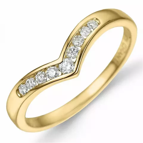 V diamant ring in 9 karat gold 0,15 ct