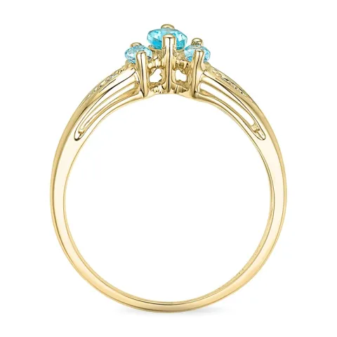 V Topas Diamantring in 9 Karat Gold 0,01 ct 0,50 ct