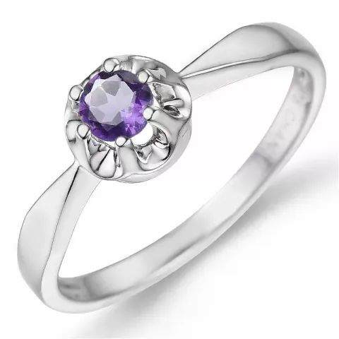 Amethyst ring in 9 karat weißgold 0,22 ct