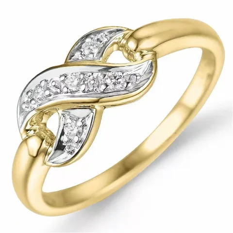 Diamant Ring in 9 Karat Gold- und Weißgold 0,05 ct