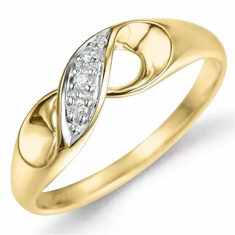 Diamant Ring in 9 Karat Gold- und Weißgold 0,03 ct