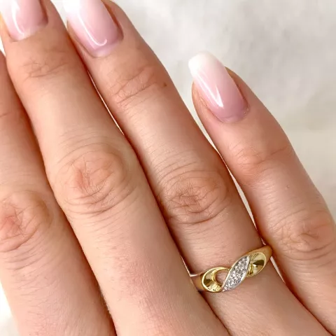 Diamant Ring in 9 Karat Gold- und Weißgold 0,03 ct