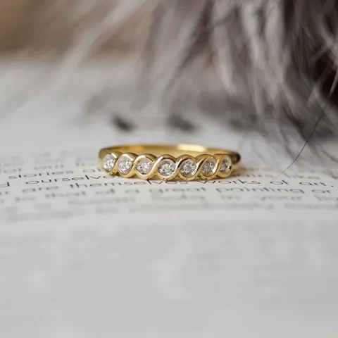 Diamant Ring in 9 Karat Gold mit Rhodium 0,04 ct