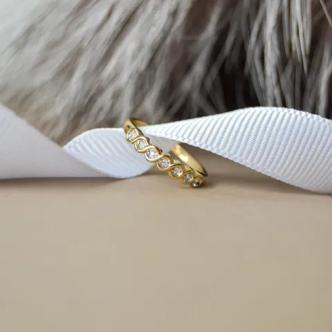 Diamant Ring in 9 Karat Gold mit Rhodium 0,04 ct