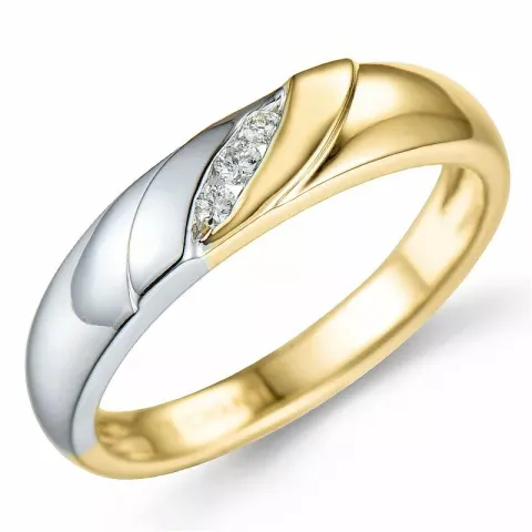 Diamantring in 9 karat gold- und weißgold 0,05 ct