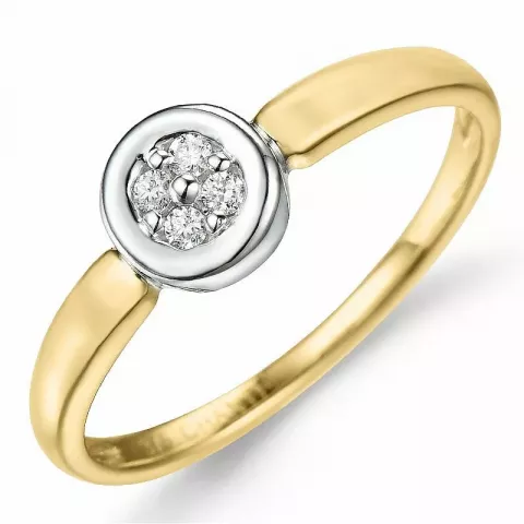 Diamant ring in 9 karat gold- und weißgold 0,06 ct
