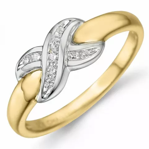 Diamant ring in 9 karat gold- und weißgold 0,11 ct