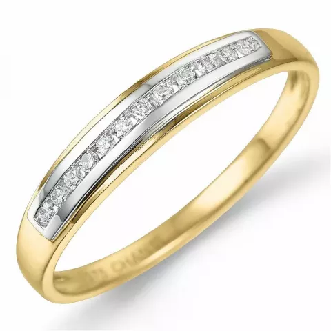 Diamant ring in 9 karat gold- und weißgold 0,08 ct