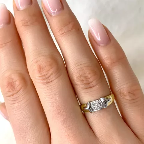 Diamant ring in 9 karat gold- und weißgold 0,05 ct