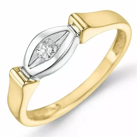 Diamantring in 9 karat gold- und weißgold 0,05 ct