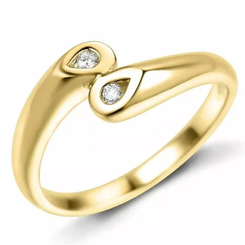 Diamantring in 9 karat gold 0,06 ct