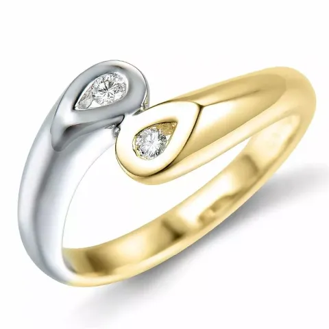 Diamant ring in 9 karat gold- und weißgold 0,06 ct