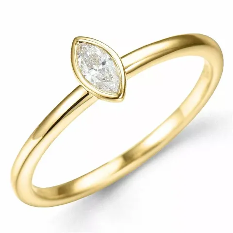 Diamantring in 9 karat gold 0,16 ct