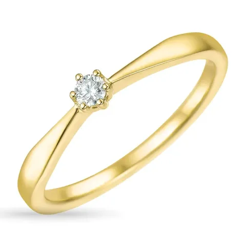 Diamant Solitärring in 9 Karat Gold 0,07 ct