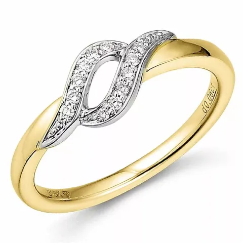 Diamantring in 9 karat gold- und weißgold 0,06 ct