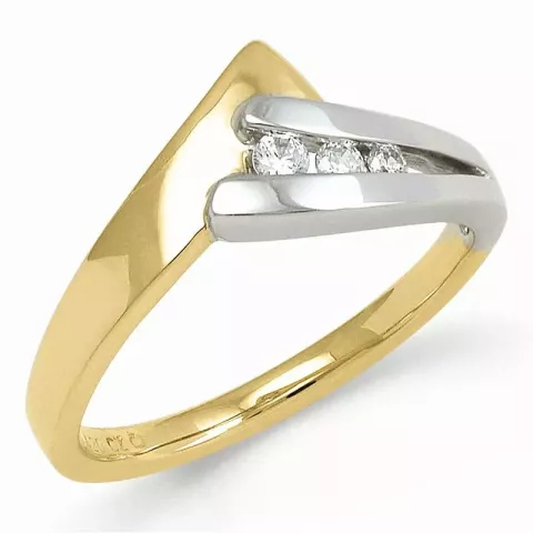Diamant Ring in 9 Karat Gold- und Weißgold 0,10 ct