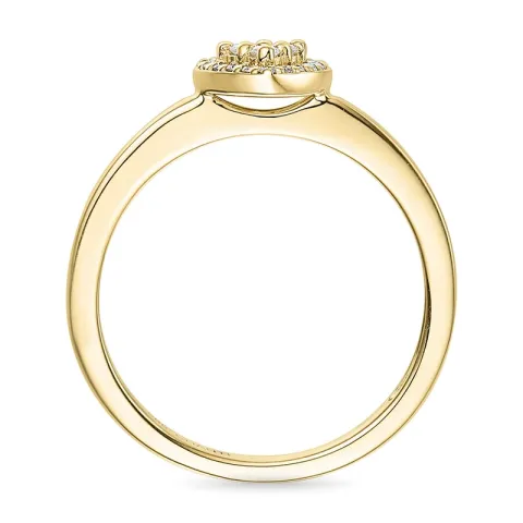 Herz Amethyst Diamantring in 9 Karat Gold 0,07 ct 0,05 ct