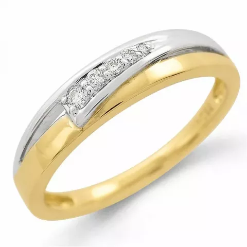 Diamant ring in 9 karat gold- und weißgold 0,09 ct