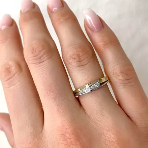Diamant ring in 9 karat gold- und weißgold 0,09 ct