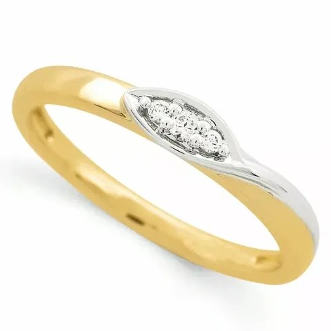 abstraktem Diamant Ring in 9 Karat Gold- und Weißgold 0,04 ct