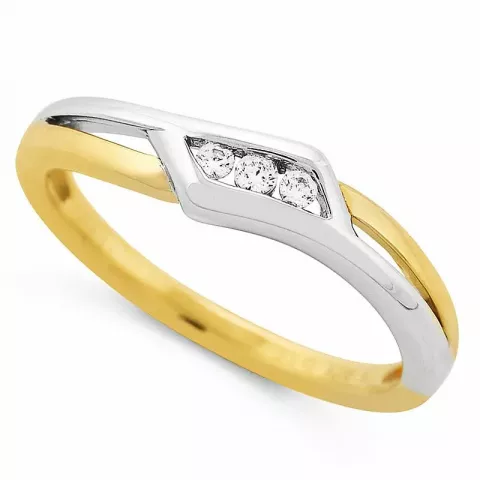 abstraktem Diamant Ring in 9 Karat Gold- und Weißgold 0,06 ct