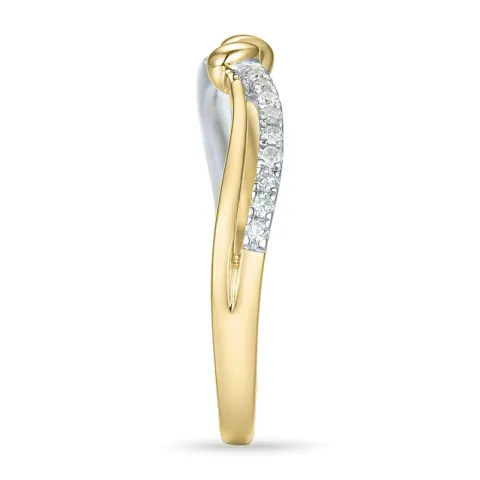 Diamantring in 9 Karat Gold- und Weißgold 0,10 ct