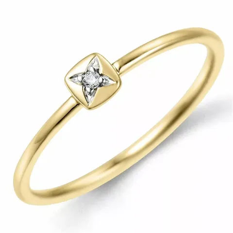 Stern diamantring in 9 karat gold- und weißgold 0,01 ct