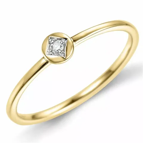 runder Diamantring in 9 Karat Gold- und Weißgold 0,01 ct