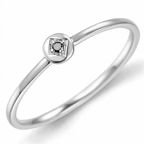 Schwarz diamant ring in 9 karat weißgold 0,01 ct