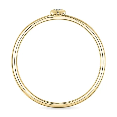 Viereckigem diamantring in 9 karat gold 0,01 ct