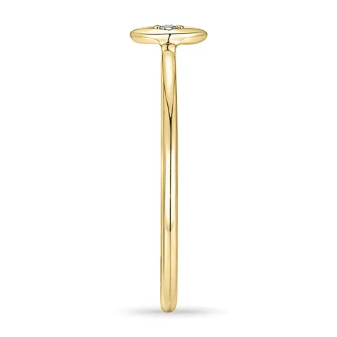 Viereckigem diamantring in 9 karat gold 0,01 ct