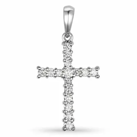 Kreuz Diamant Anhänger in 9 karat Weißgold 0,28 ct