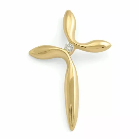 Kreuz Diamantanhänger in 9 karat Gold 0,02 ct