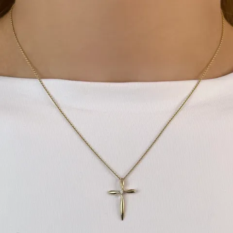 Kreuz Diamantanhänger in 9 karat Gold 0,02 ct