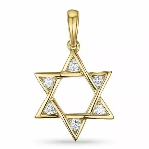 Davidstern Anhänger in 9 karat Gold- und Weißgold 0,19 ct