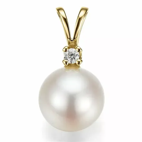 Perle Anhänger in 9 karat Gold 0,02 ct