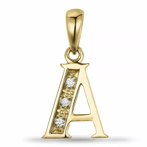 Buchstab a diamant anhänger in 9 karat gold 0,02 ct