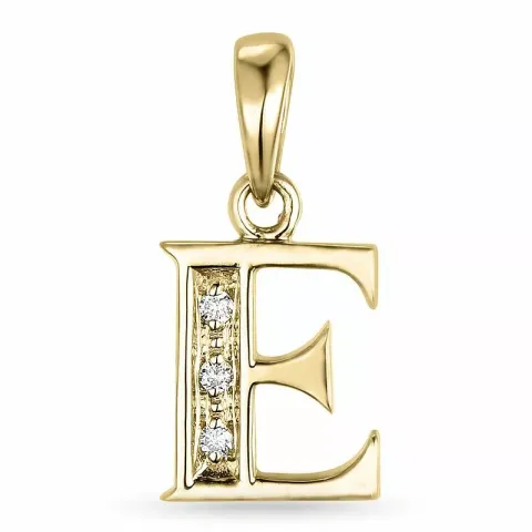 Buchstab e diamant anhänger in 9 karat gold 0,02 ct