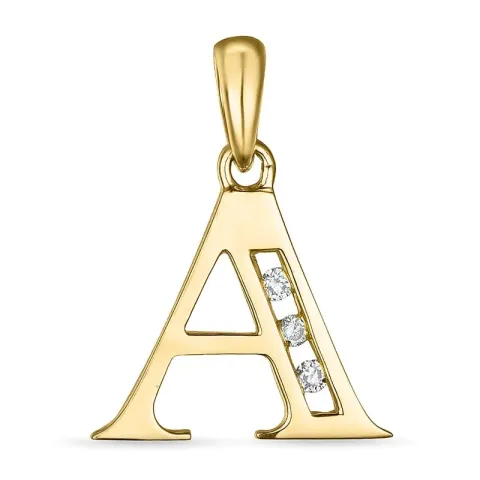 buchstab a Diamant Anhänger in 9 karat Gold 0,03 ct