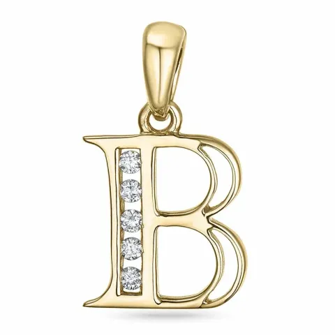 buchstab b Diamant Anhänger in 9 karat Gold 0,05 ct