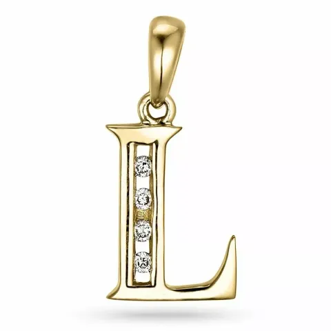 buchstab l Diamant Anhänger in 9 karat Gold 0,04 ct