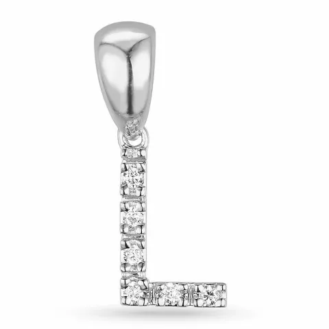 Buchstab l diamant anhänger in 9 karat weißgold 0,03 ct